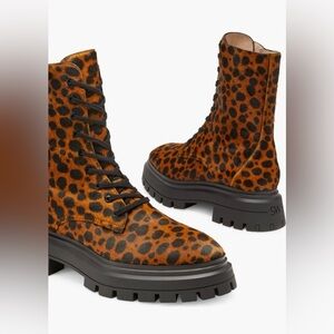 RARE Stuart Weitzman NWT Bedford Sleek Gen. Calf Hair Combat Boot—5.5✨